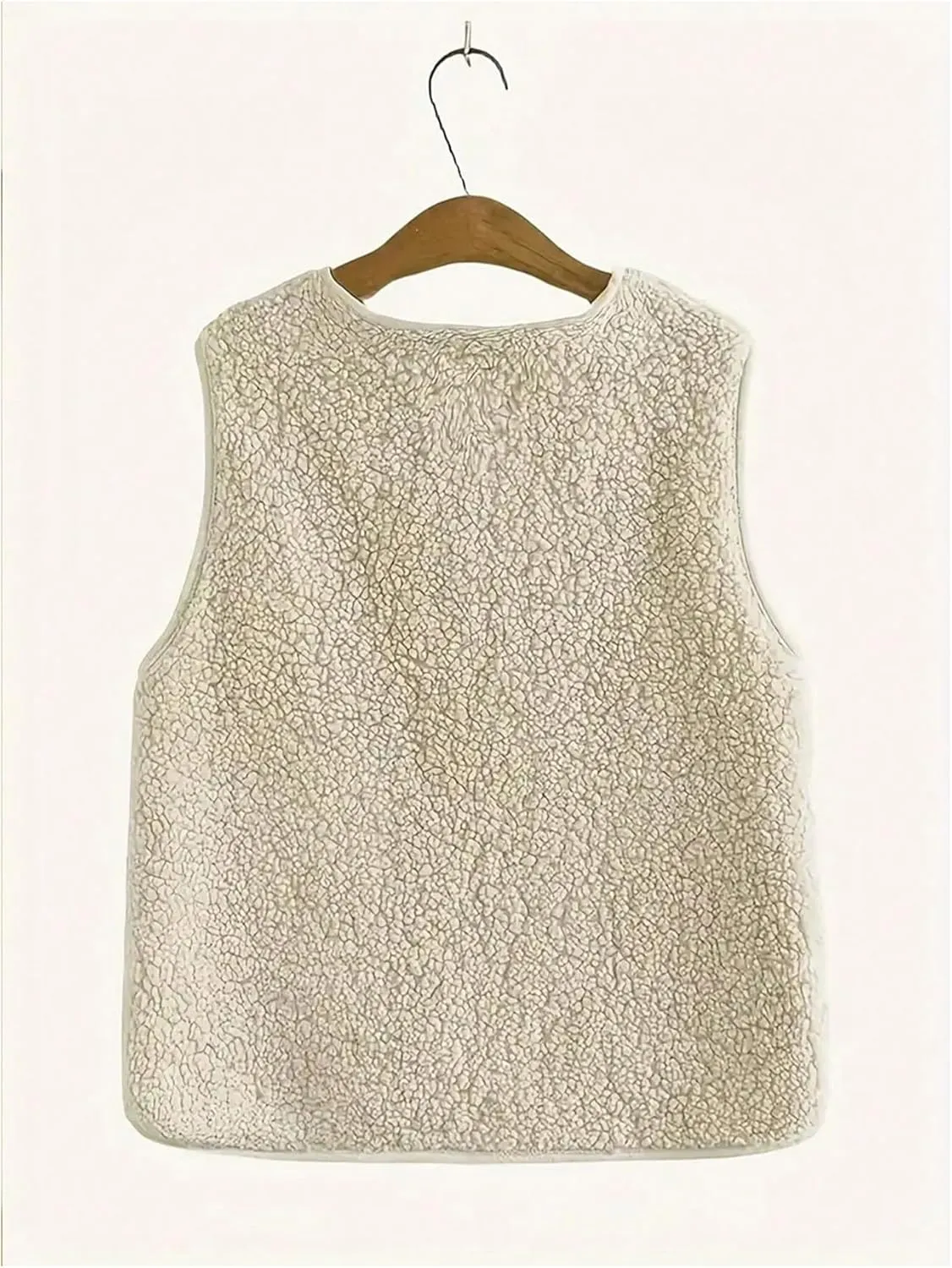 SOLY HUX Women's Fleece Sweater Vest Zip Up Sleeveless Sherpa Tank Top Jackets with Pockets