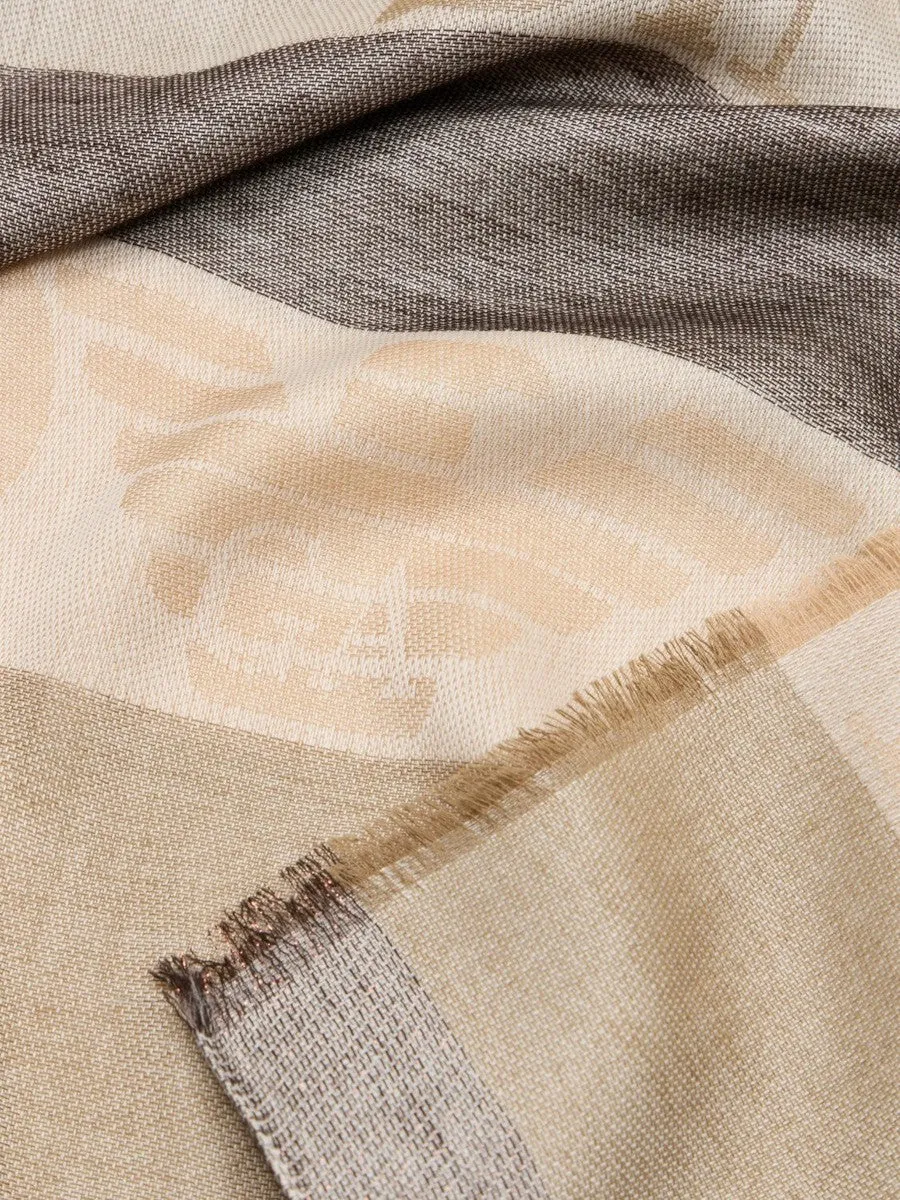 Stola con motivo verticale e logo jacquard Since 1981