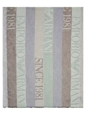 Stola con motivo verticale e logo jacquard Since 1981