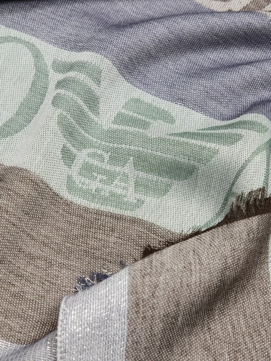 Stola con motivo verticale e logo jacquard Since 1981