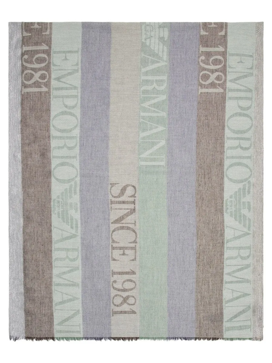 Stola con motivo verticale e logo jacquard Since 1981