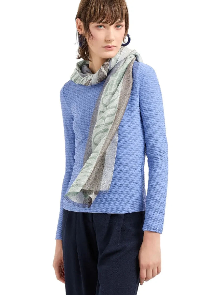 Stola con motivo verticale e logo jacquard Since 1981