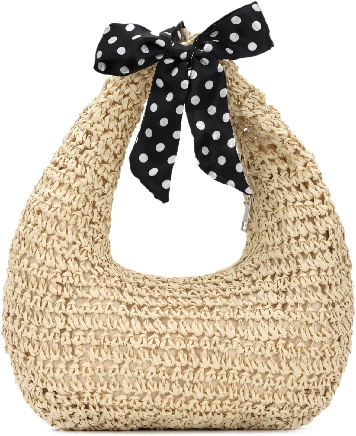 Summer Straw Hobo Handbag for Women 2025 Raffia Beach Vacation Tote Bag