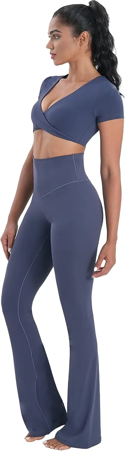 Sunzel High Waisted Mini Flare Leggings for Women, Workout Bootcut Flared Yoga Pants with Tummy Control for Casual Gym