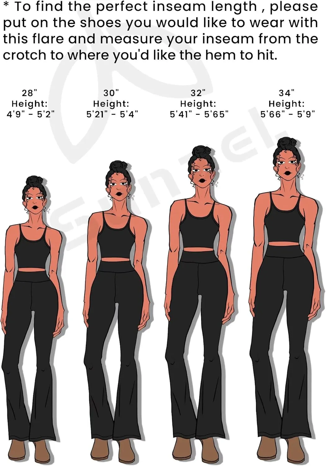 Sunzel High Waisted Mini Flare Leggings for Women, Workout Bootcut Flared Yoga Pants with Tummy Control for Casual Gym