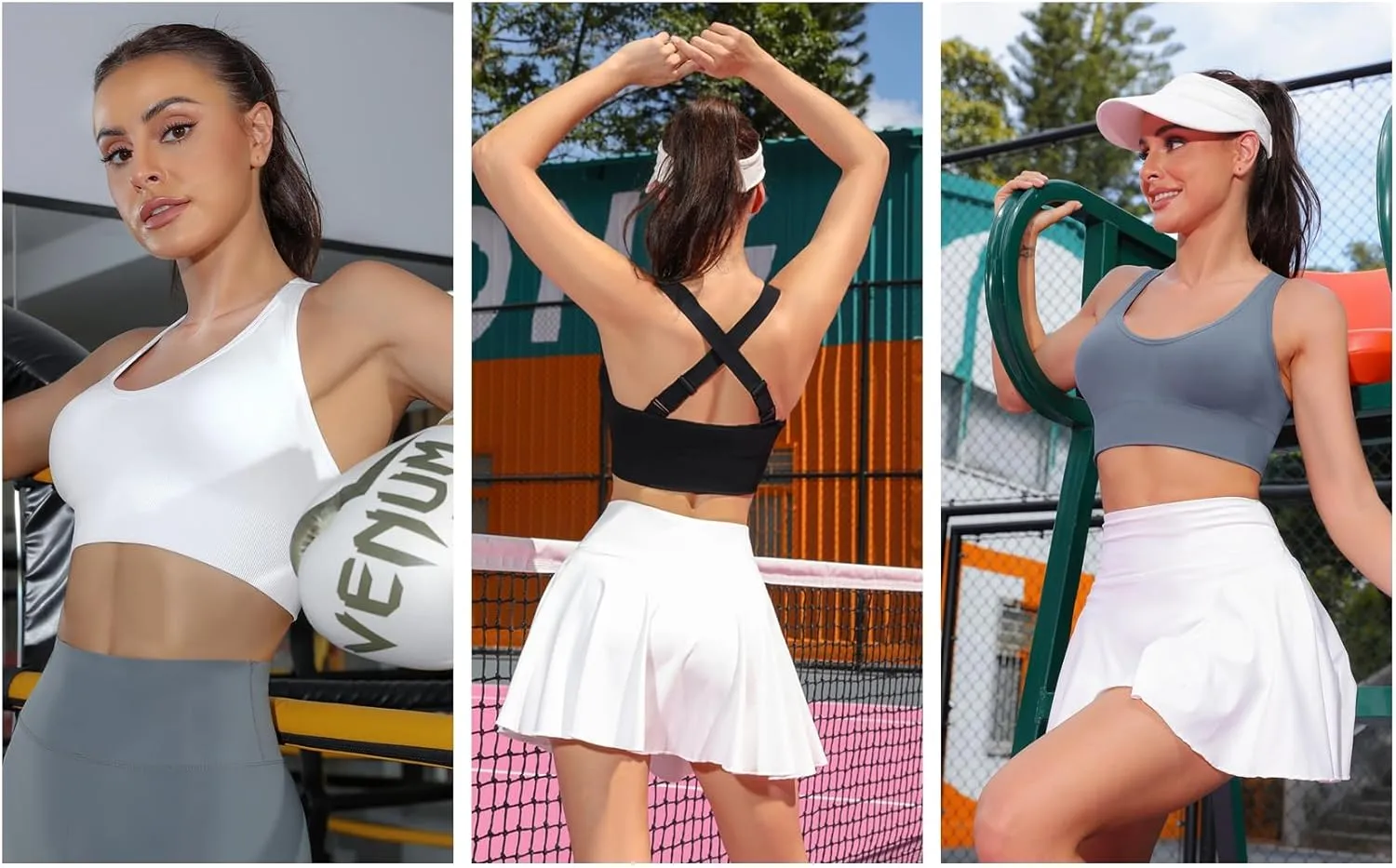 Sykooria Adjustable Sports Bra for Women High Support Padded Workout Tops Packs Gym Fitness Running Yoga Bras