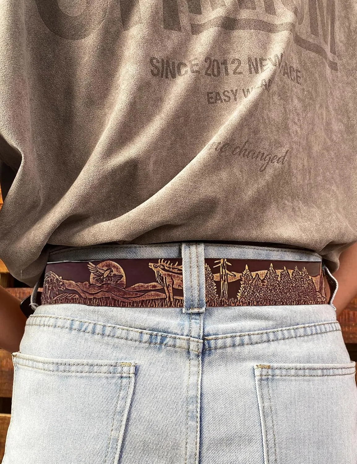 TOPACC 2 Pack Western Belts for Men Women Without Buckle Cowgirl Cowboy Belt Strap 1.5"