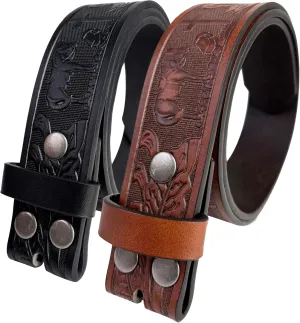 TOPACC 2 Pack Western Belts for Men Women Without Buckle Cowgirl Cowboy Belt Strap 1.5"