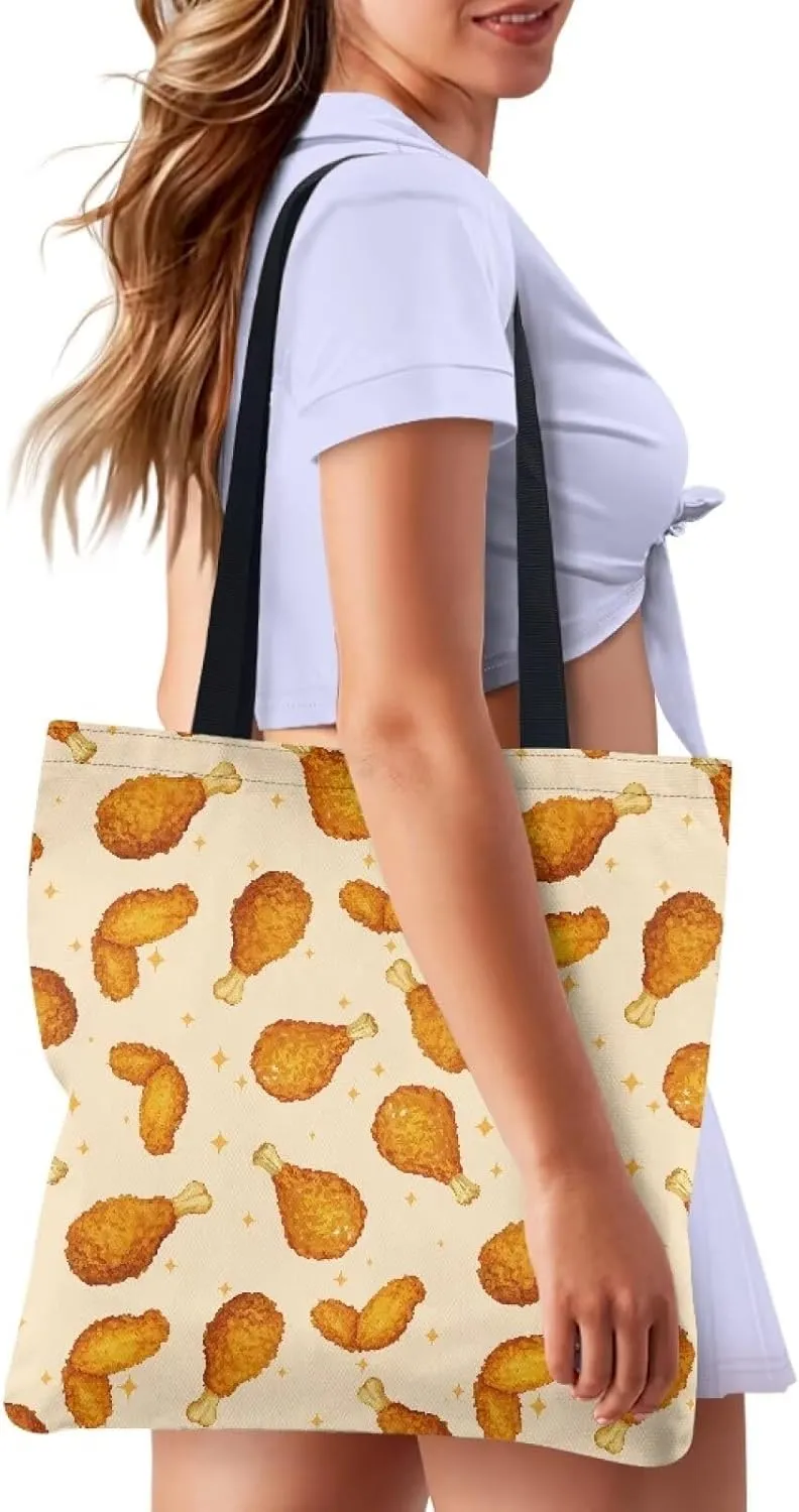 Tote Bag with Unique Patterns Reusable Handbag for Shopping School Sports Beach Food carrying and Gifts