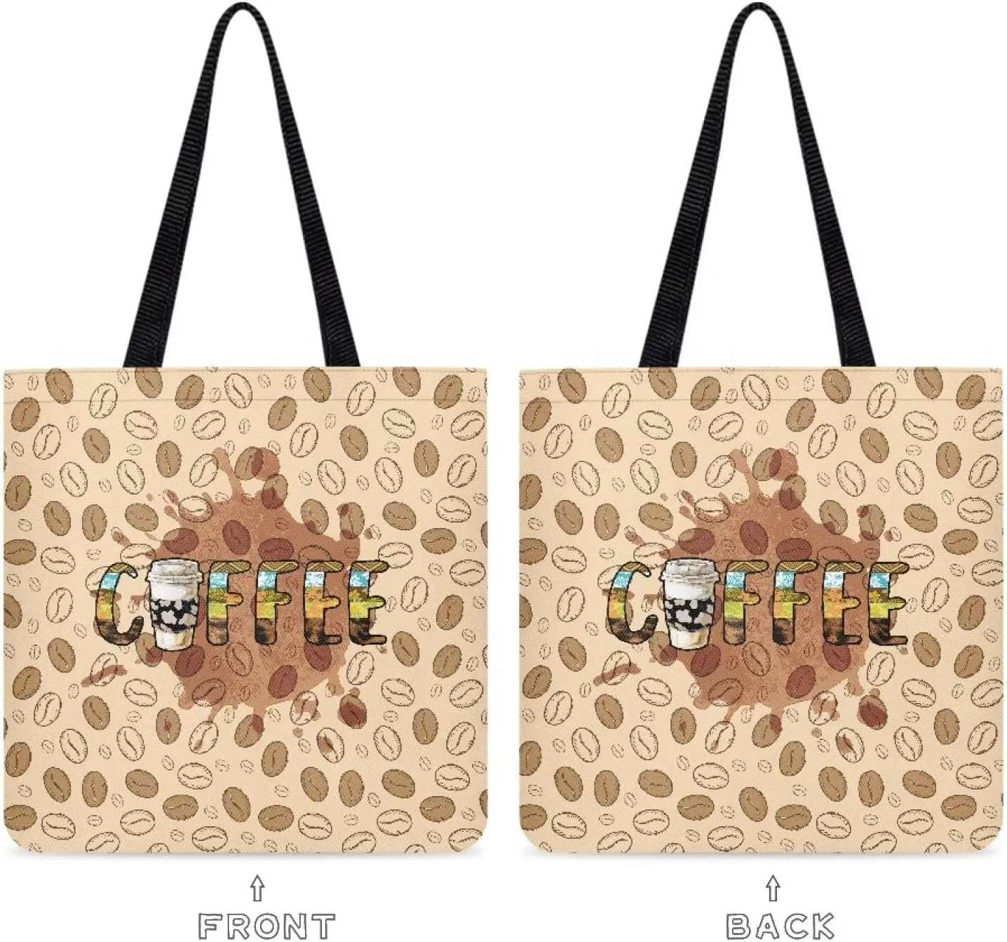 Tote Bag with Unique Patterns Reusable Handbag for Shopping School Sports Beach Food carrying and Gifts
