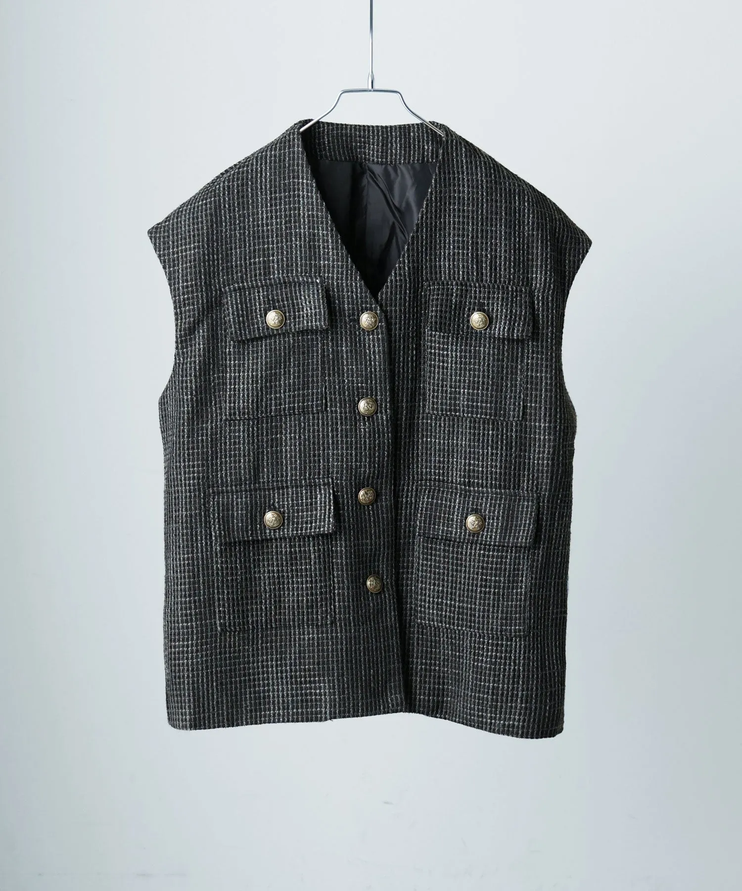 Tweed sleeveless jacket
