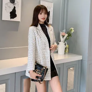 Tweed Small Suit Jacket Women Casual Top
