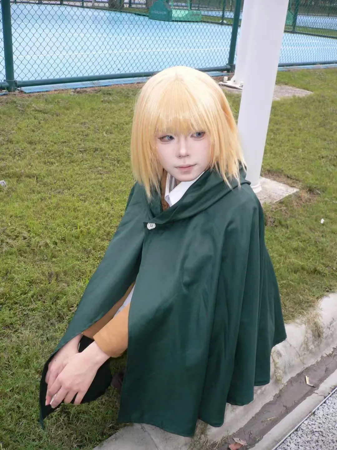 Unisex Anime Hooded Cosplay Cloak - Cloth Cosplay Costume Halloween Cape Green