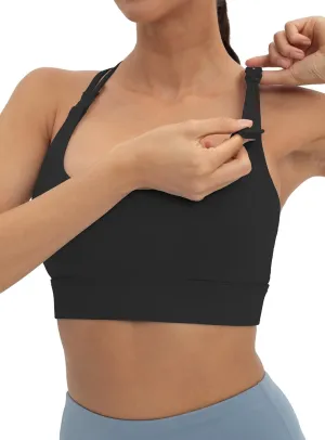 V VOCNI Nursing Bras for Breastfeeding Maternity Sports Bras Tank Top Sexy Crisscross Back Workout Yoga Pregnancy Bra