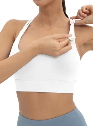 V VOCNI Nursing Bras for Breastfeeding Maternity Sports Bras Tank Top Sexy Crisscross Back Workout Yoga Pregnancy Bra