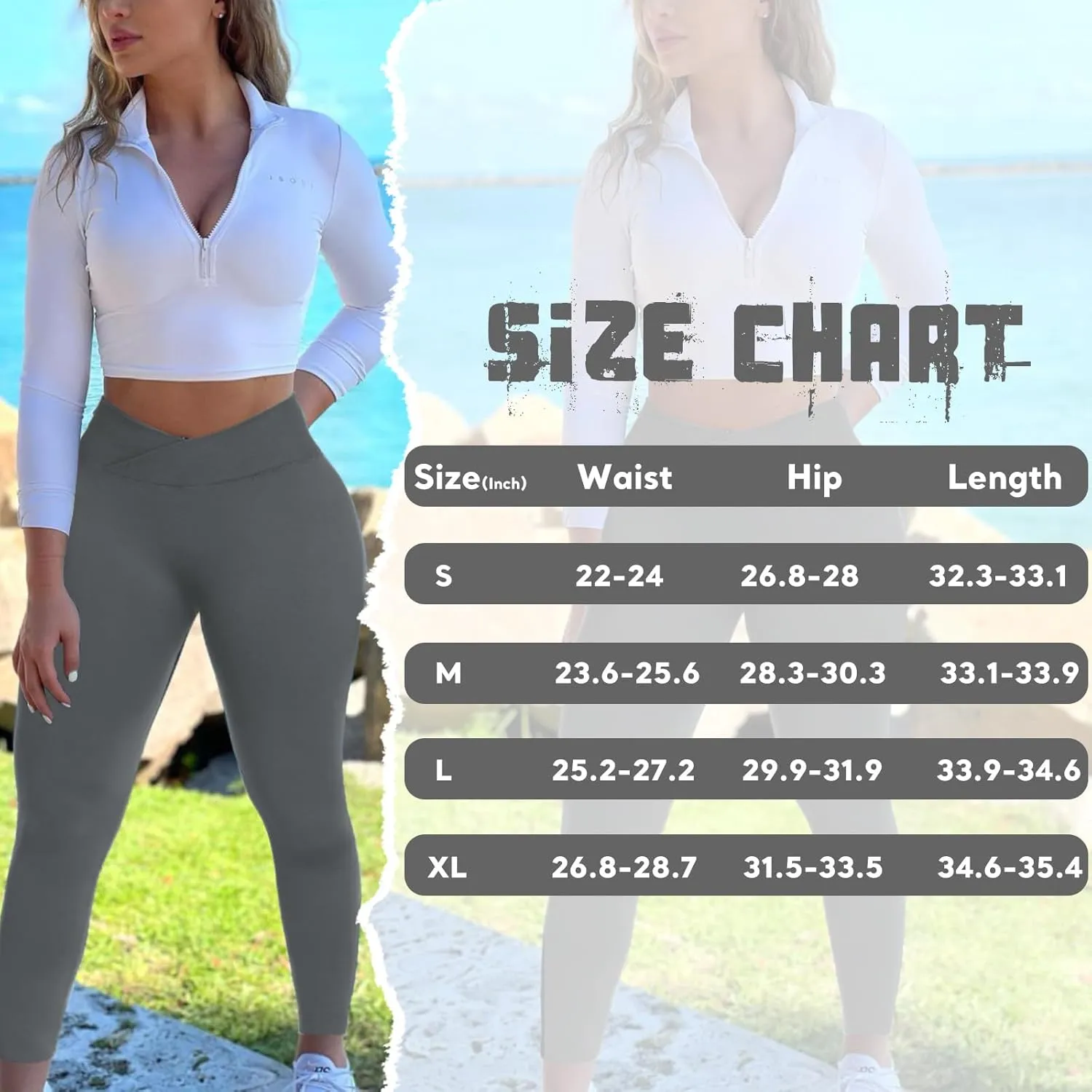 V Waist Scrunch Butt Lifting Leggings for Women Seamless Workout Gym Leggings High Waist Tummy Control Yoga Pants