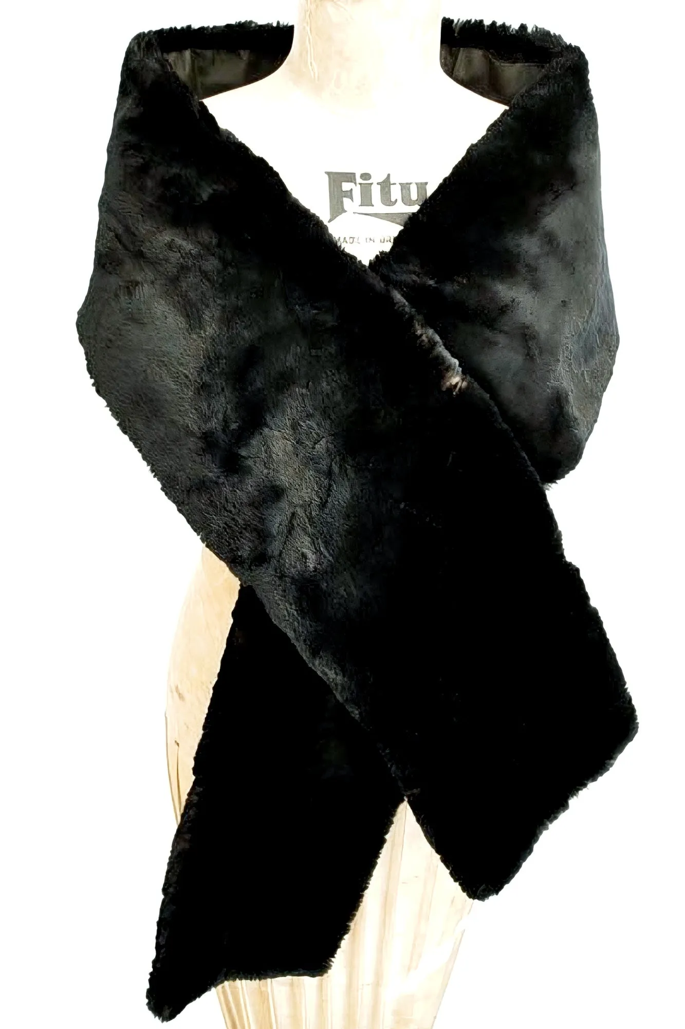 Victorian Vintage Black Fur Stole and Muff
