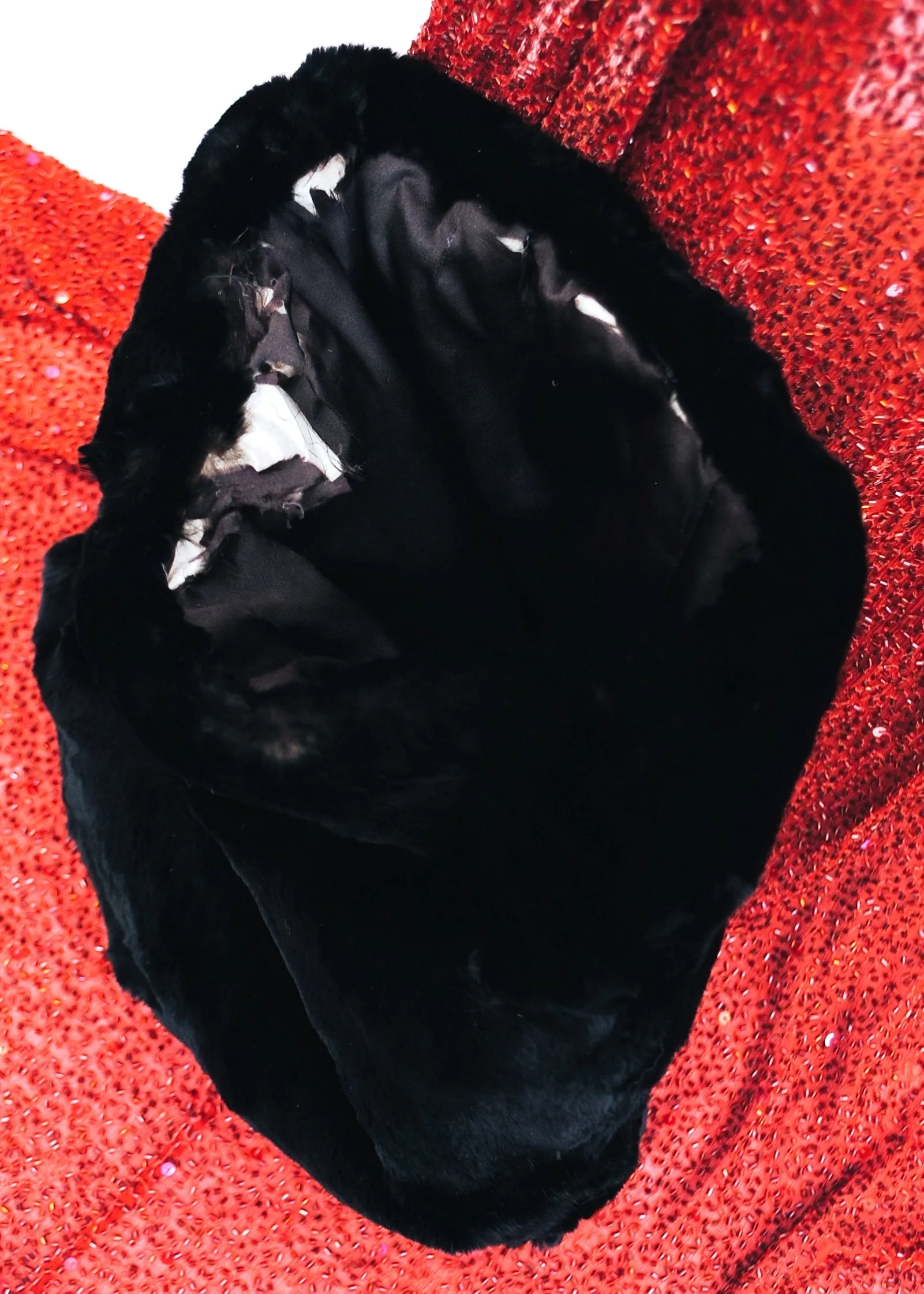 Victorian Vintage Black Fur Stole and Muff