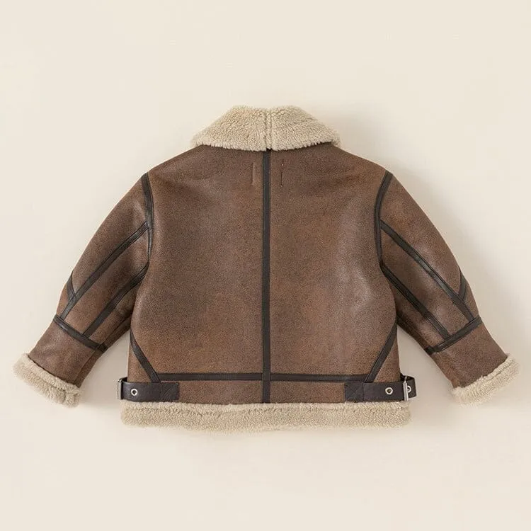 Vintage Winter Plush Suede Biker Jacket