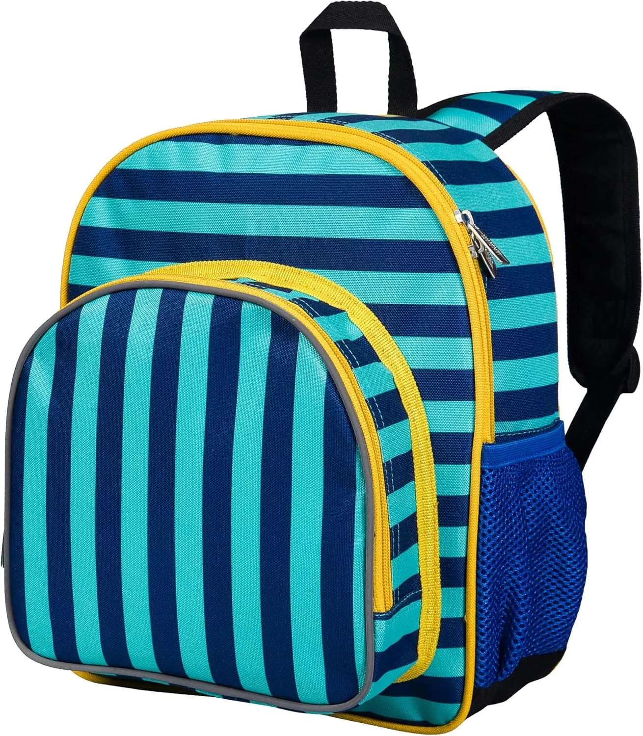 Wildkin 12-inch Kids Backpack  Padded, Adjustable, Ideal for Daycare & Travel - Blue Stripes