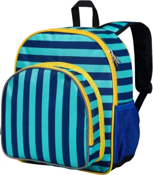 Wildkin 12-inch Kids Backpack  Padded, Adjustable, Ideal for Daycare & Travel - Blue Stripes
