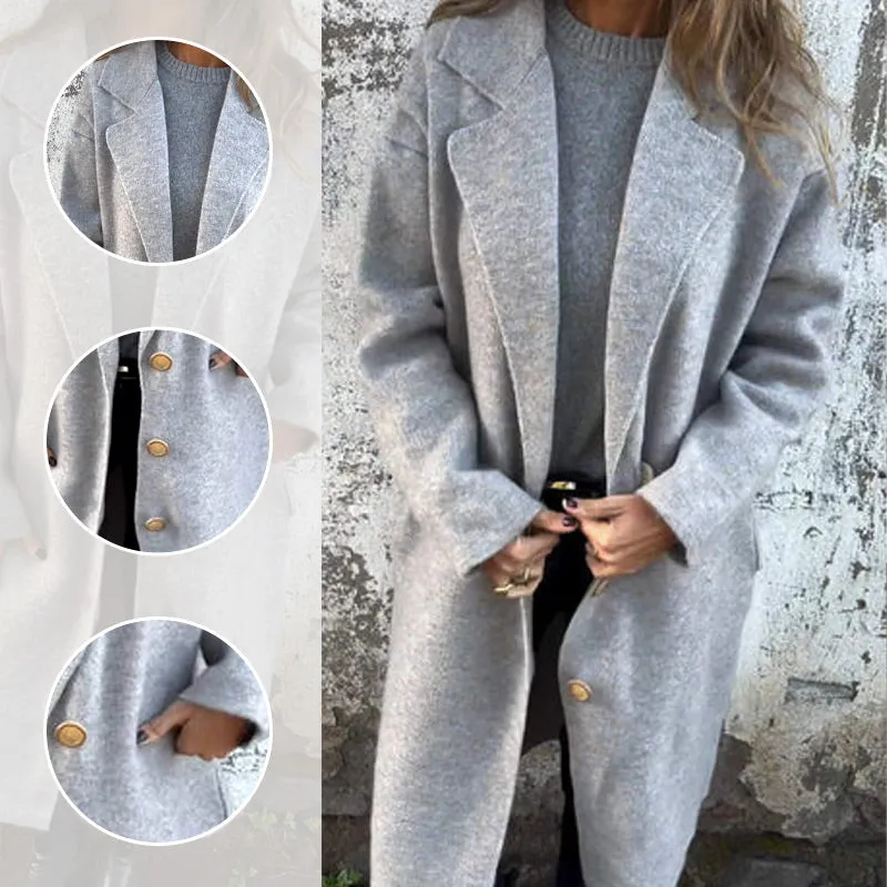 Winter SpecialsWomen's Long-sleeve Tweed Lapel Coat