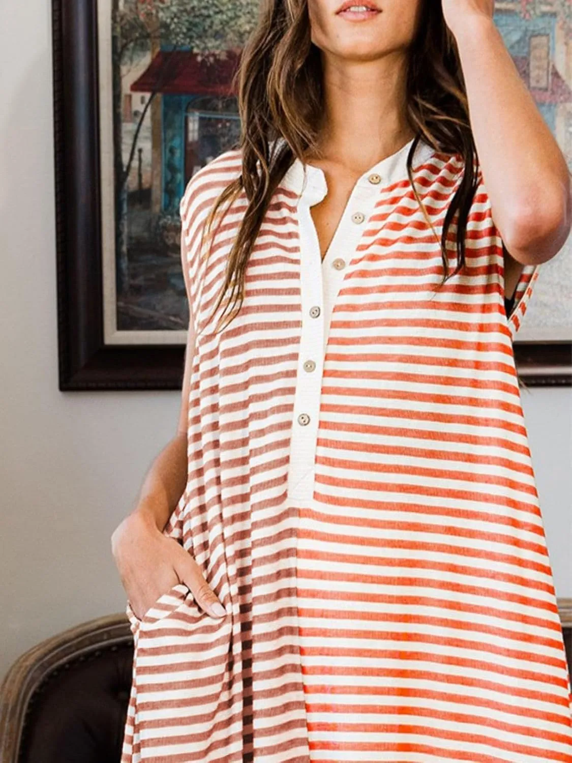 Women Casual Striped Sleeveless Tank Jumpsuits Color Block Wide Leg Romper Comfy Button Down Rompers