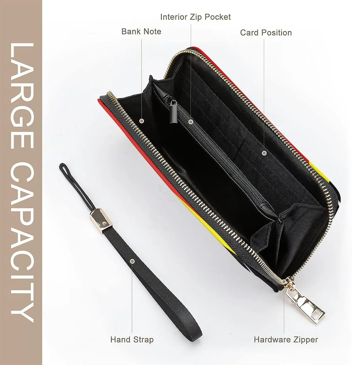 Women Men East Timor Flag Zipper Long Purse with Removable Wristlet Stylish PU Wallet Travel Clutch