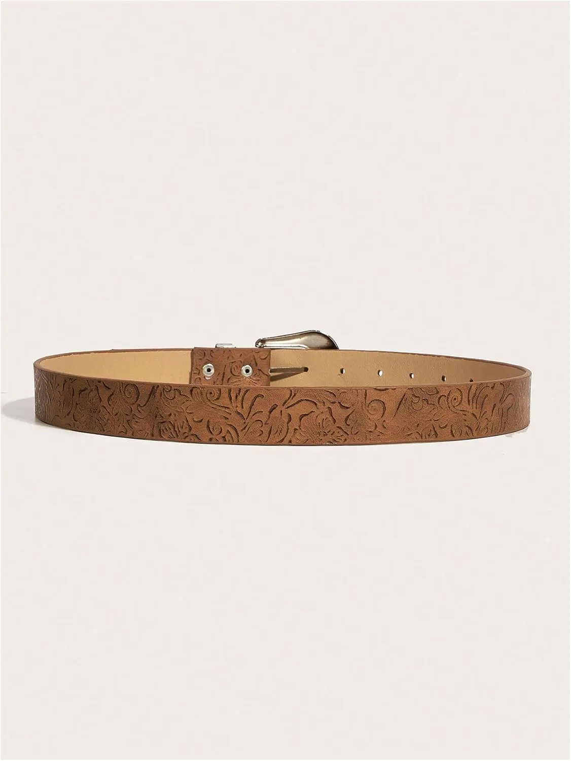 Women's Buckle Belt Cow Print Western Leather Belt Cowgirl Waist Belts