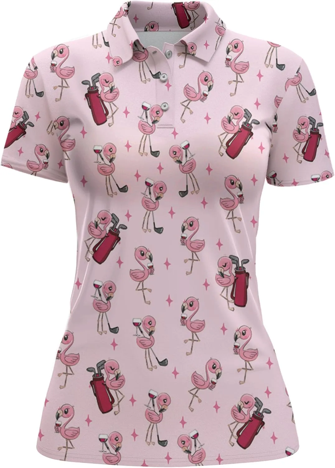 Womens Golf Shirt Funny Polo Shirts for Women Crazy Golf Outfit, Small, Aop-wpol-64653