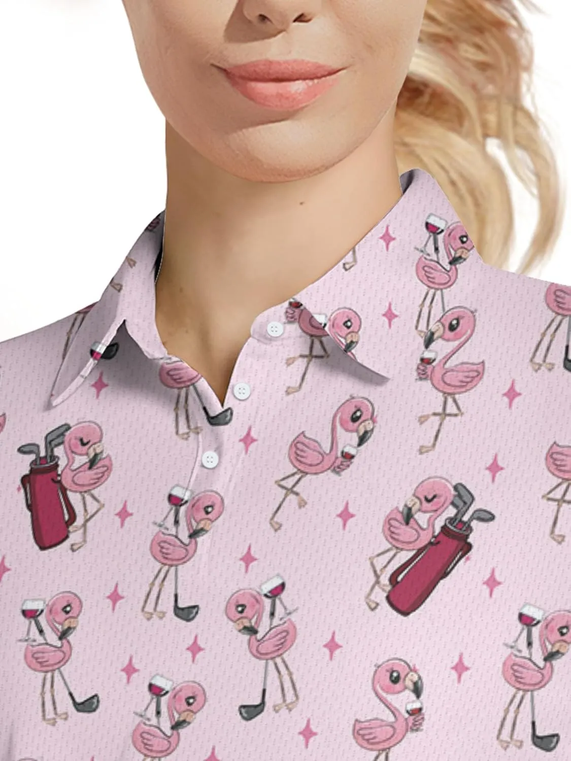 Womens Golf Shirt Funny Polo Shirts for Women Crazy Golf Outfit, Small, Aop-wpol-64653