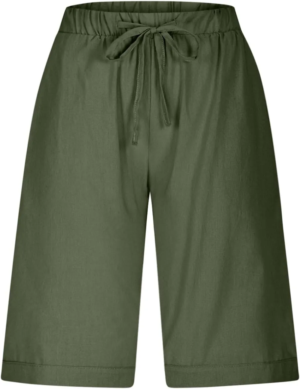 Womens Linen Shorts 2025 Causal Comfy Summer Drawstring High Waist Cotton Shorts for Women Baggy Pants Pockets