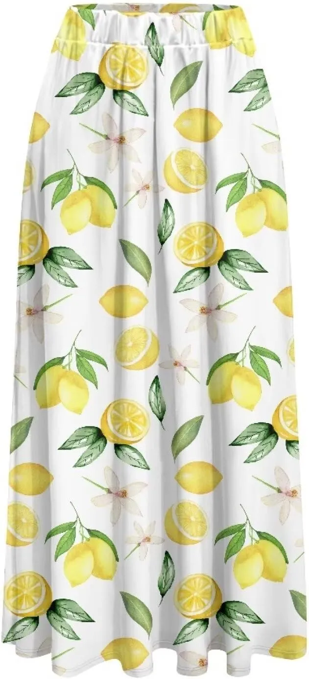 Women's Skirt High Waist Elastic Waist Maxi Skirts A-Line Flowy Long Skirts for Beach Party Holiday