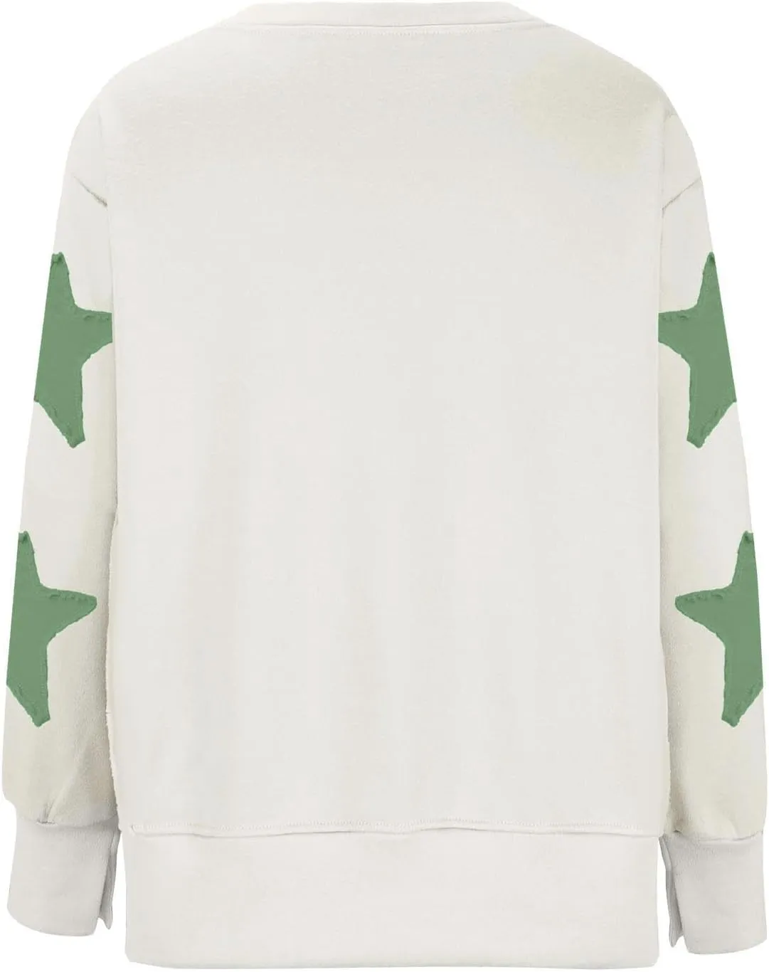 Womens Star Sweatshirt Oversized, Long Sleeve Shirts Asymmetrical Side Slit Pullover Crewneck Sweatshirts Y2k Tops 2024