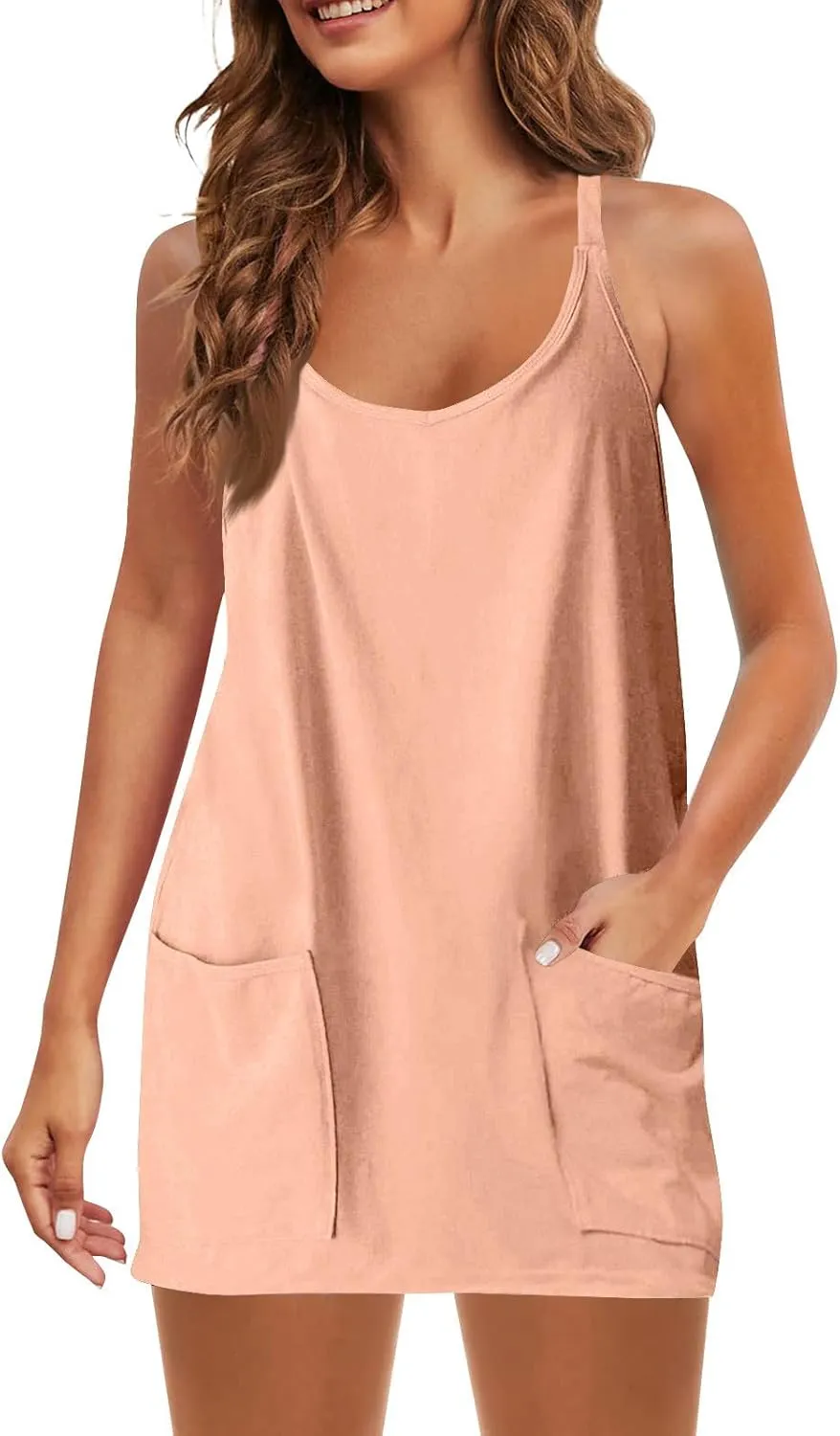Womens Summer Mini Romper Dress Workout Tennis Active Sports Athleisure Outfits Built in Shorts Trendy Vacation