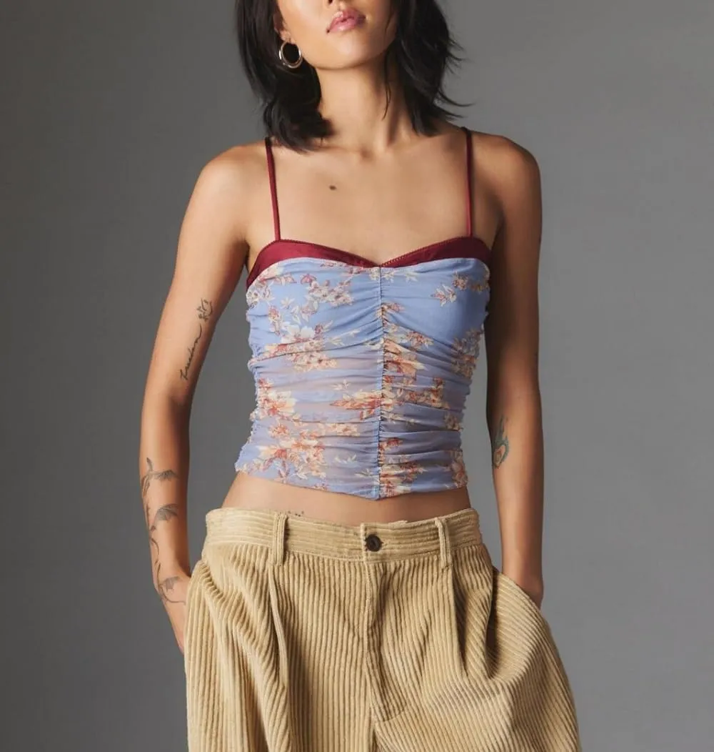 Women's Tank Top Spaghetti Strap Camisoles Lace Square Neck Bustier Cami Tops Summer Going Out Tops Y2K Streetwear