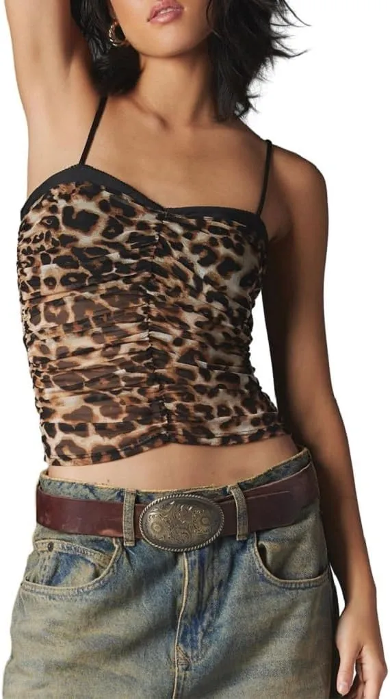 Women's Tank Top Spaghetti Strap Camisoles Lace Square Neck Bustier Cami Tops Summer Going Out Tops Y2K Streetwear