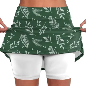Women's Tennis Golf Skirts Floral Printed High Waist Skorts with Pockets Athletic Sports Running Workout Inner Shorts