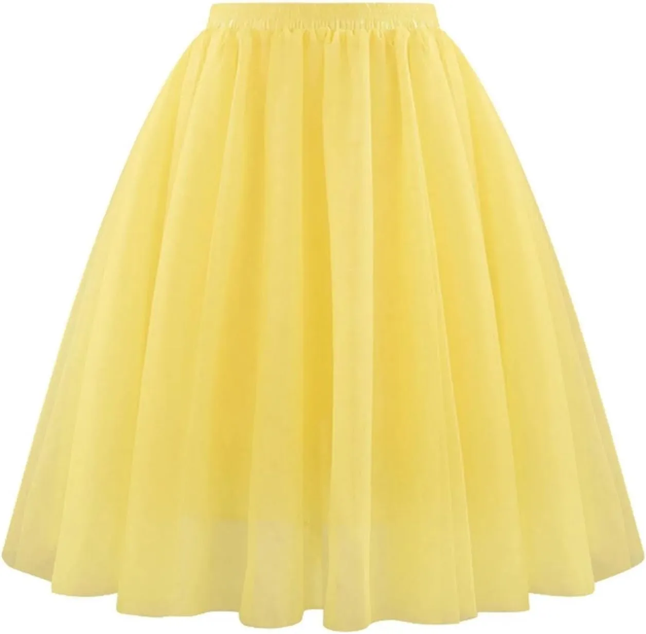 Women's Tulle Midi Short Dress Summer Vintage High Waist Short Skirt