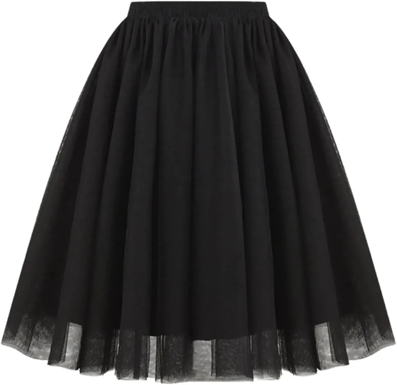 Women's Tulle Midi Short Dress Summer Vintage High Waist Short Skirt