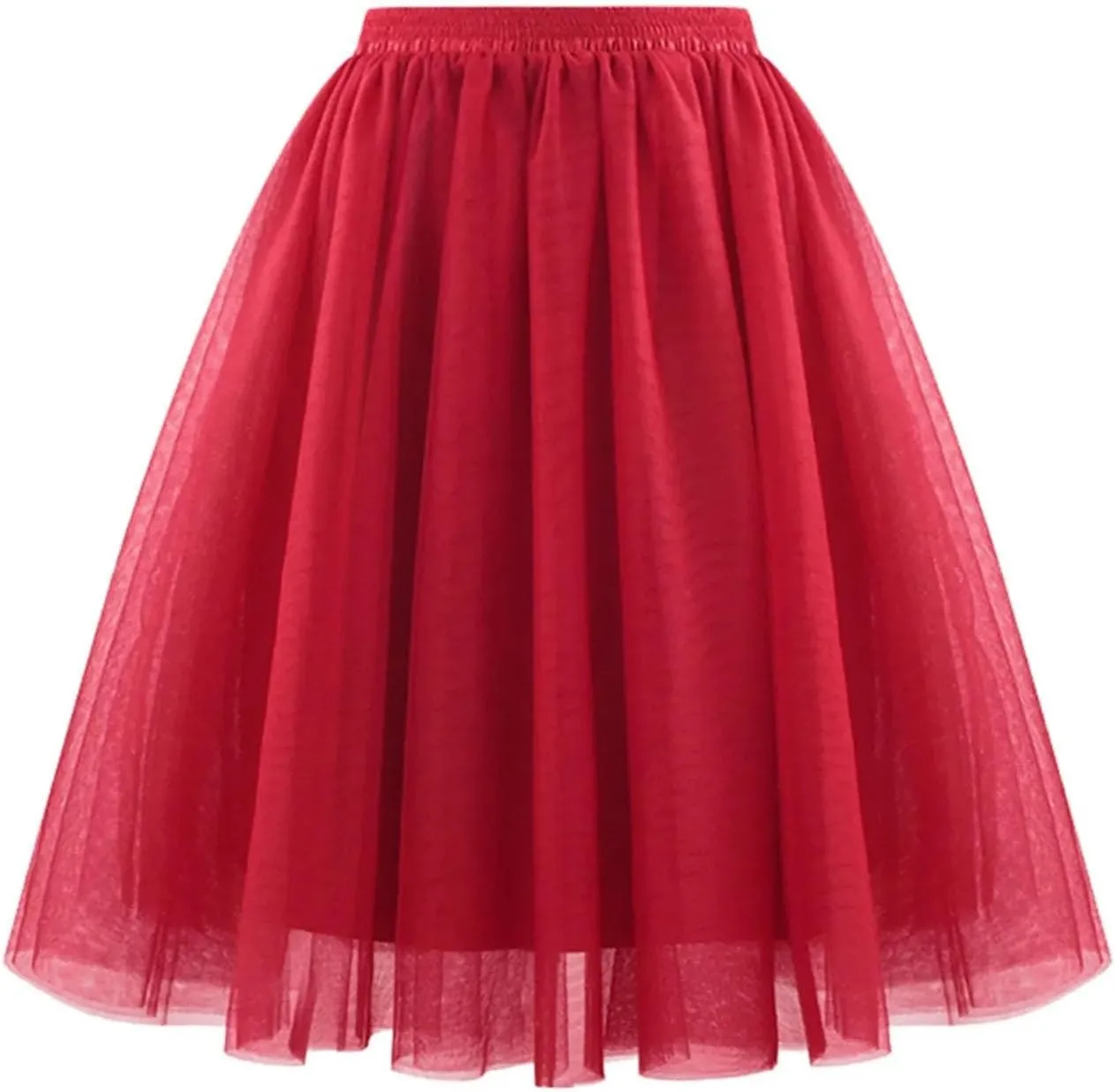 Women's Tulle Midi Short Dress Summer Vintage High Waist Short Skirt