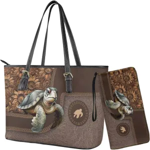 Womens Wallet and Purse Set Tote Bag Hobo Shoulder Handbag with Matching Purse Pu Leather Top Handle Handbag