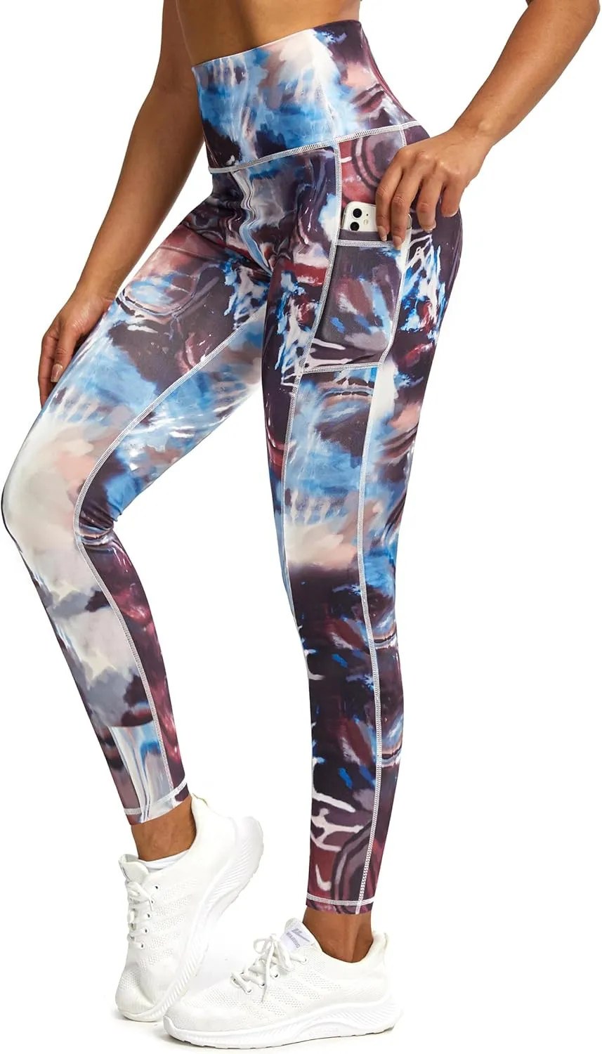 Womens Work Pants,Leggings for Women Tummy Control,Yoga Pants with Pockets Running Fitness Gym Tights