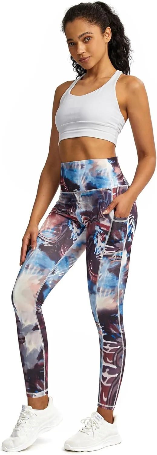 Womens Work Pants,Leggings for Women Tummy Control,Yoga Pants with Pockets Running Fitness Gym Tights