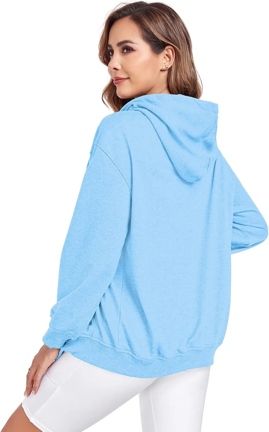 Womens Zip Up Hoodies Casual Long Sleeve Oversized Sweatshirts Y2K Fall Fashion Jackets with Pockets