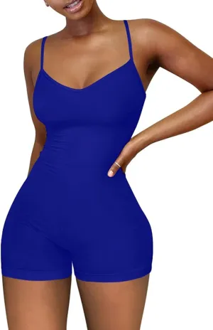 XXTAXN Women's Sexy Sleeveless Spaghetti Strap Party Club Short Rompers Jumpsuit