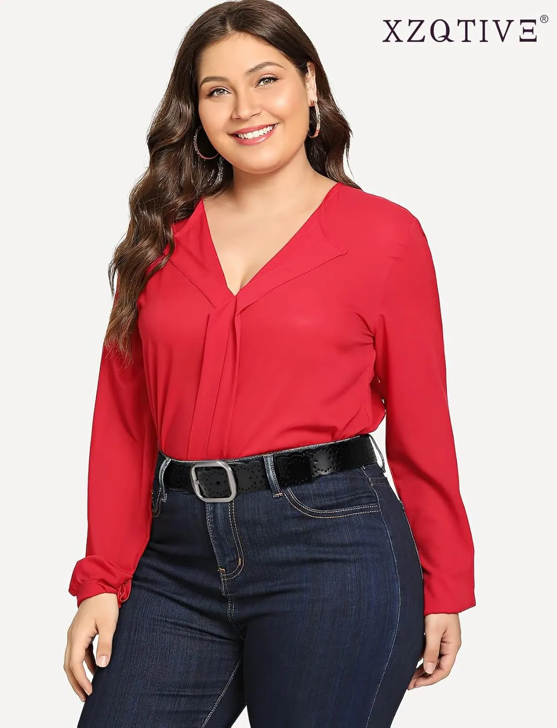 XZQTIVE Women Plus Size Leather Belt for Jeans Dresses Pants Hollow Flower Waist Belts with Solid Pin Buckle