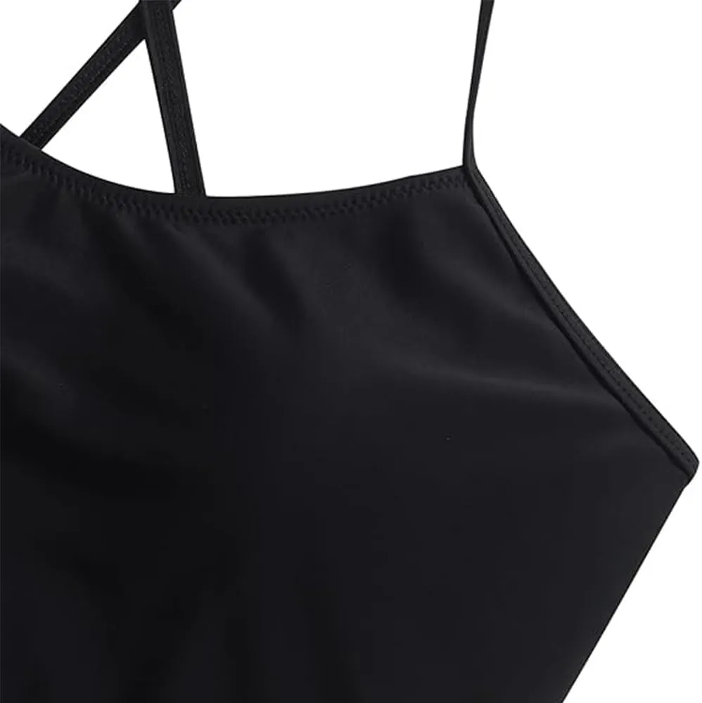 ZAFUL Women's Crisscross Ruched High Waisted Bottom Bikini Set Two Piece Swimsuit Tankini
