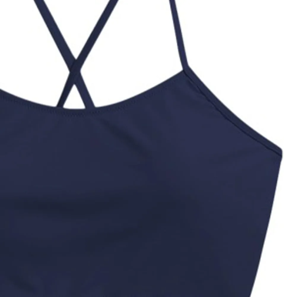 ZAFUL Women's Crisscross Ruched High Waisted Bottom Bikini Set Two Piece Swimsuit Tankini