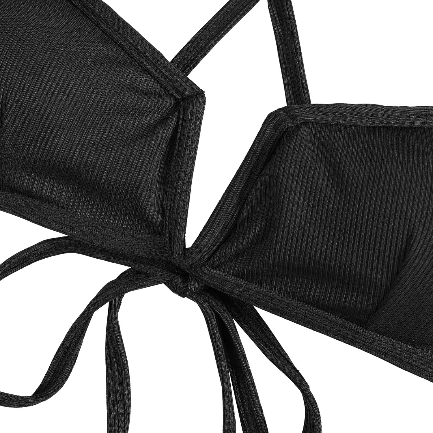 ZAFUL Women's High Cut Bikini Sets Ribbed V-Wire Cami Bikini Two Piece Swimsuit